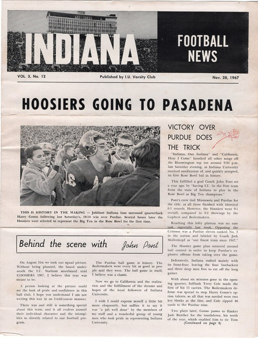 1968 Rose Bowl Indiana Football Old Oaken Bucket vs Purdue