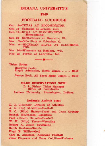 1940 Indiana Football Schedule