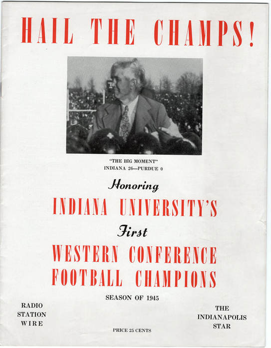 Indiana Football 1945 Big Ten Champs