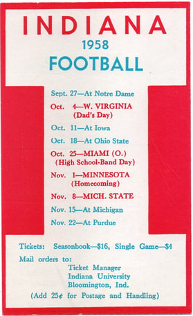 1958 Indiana Football Schedule