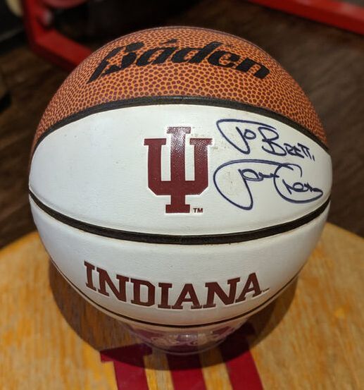 Steve Alford Signed Spalding Mini Basketball Indiana University Autographed 1987 